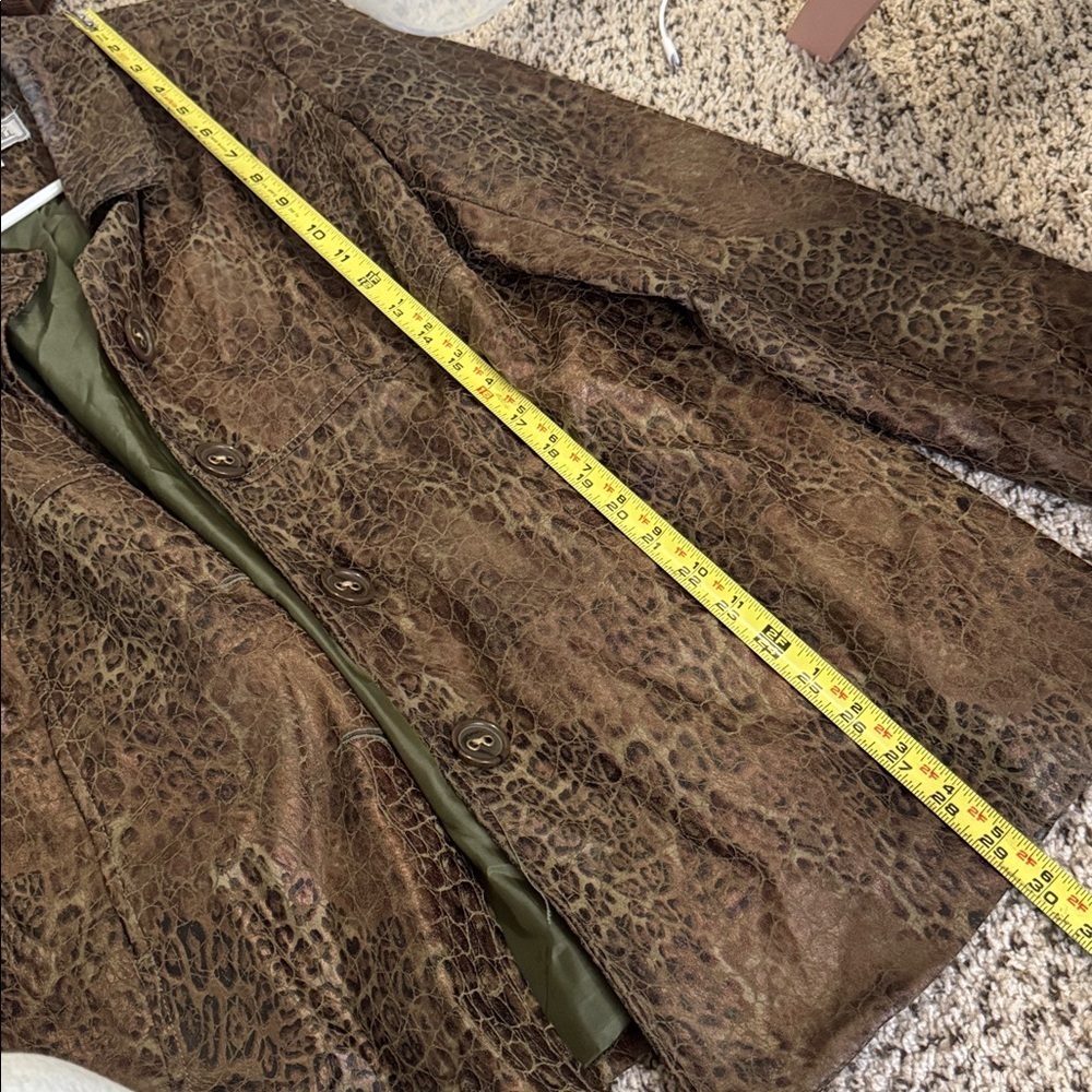 Vintage 90’s Y2K  Birch Hill Brown Animal Print burnout Women's Jacket medium - Picture 11 of 12